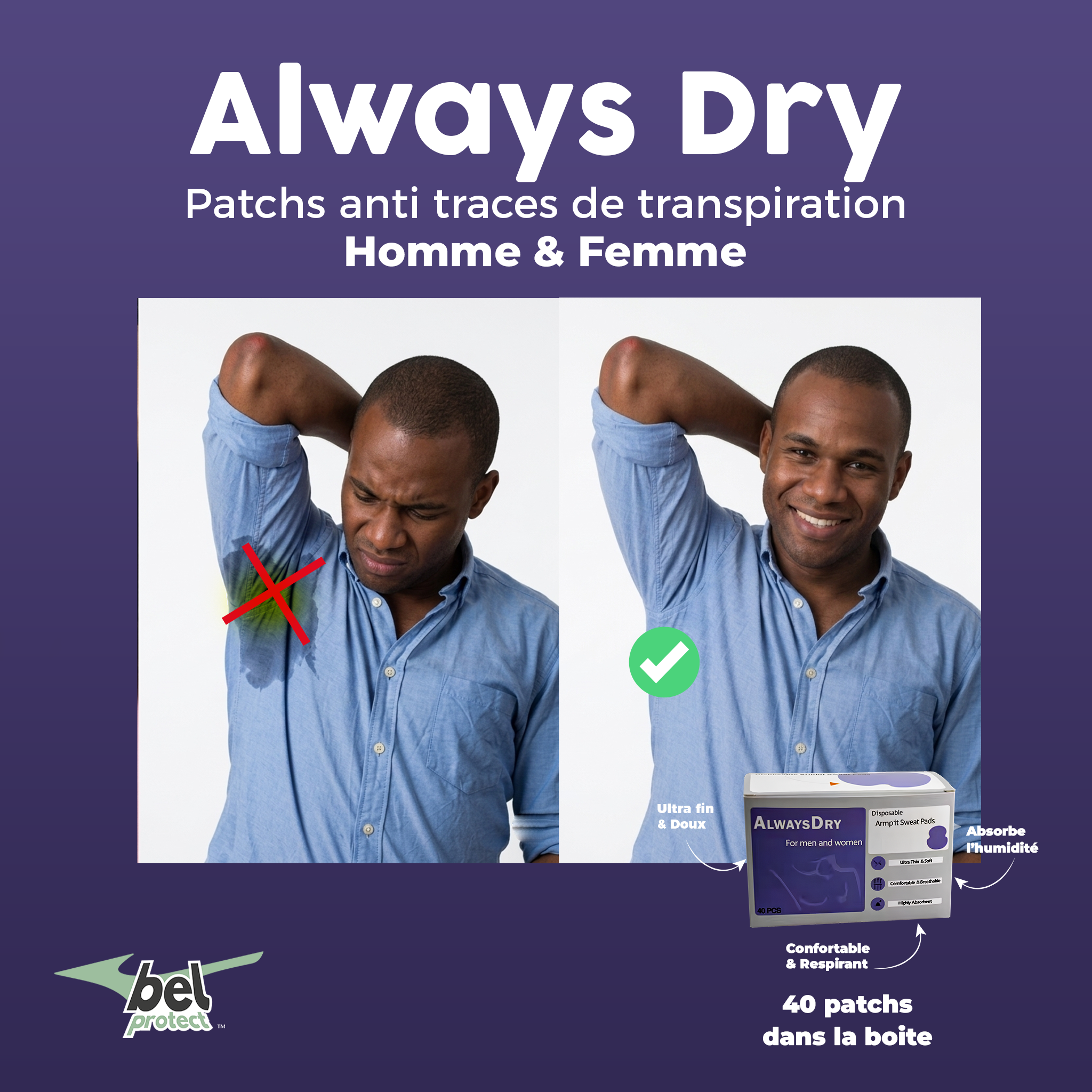 Patchs Anti-traces de transpiration